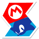 Sticker of Mario's and Sonic the Hedgehog's icons from Mario & Sonic at the London 2012 Olympic Games