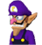 A side view of Waluigi, from Mario Super Sluggers.