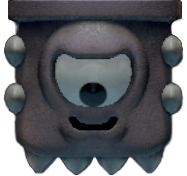 model of a Spiked Thwomp from The Legend of Zelda: Link's Awakening for Nintendo Switch.