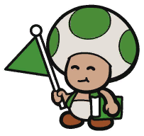 A Toad from Paper Mario: Color Splash.