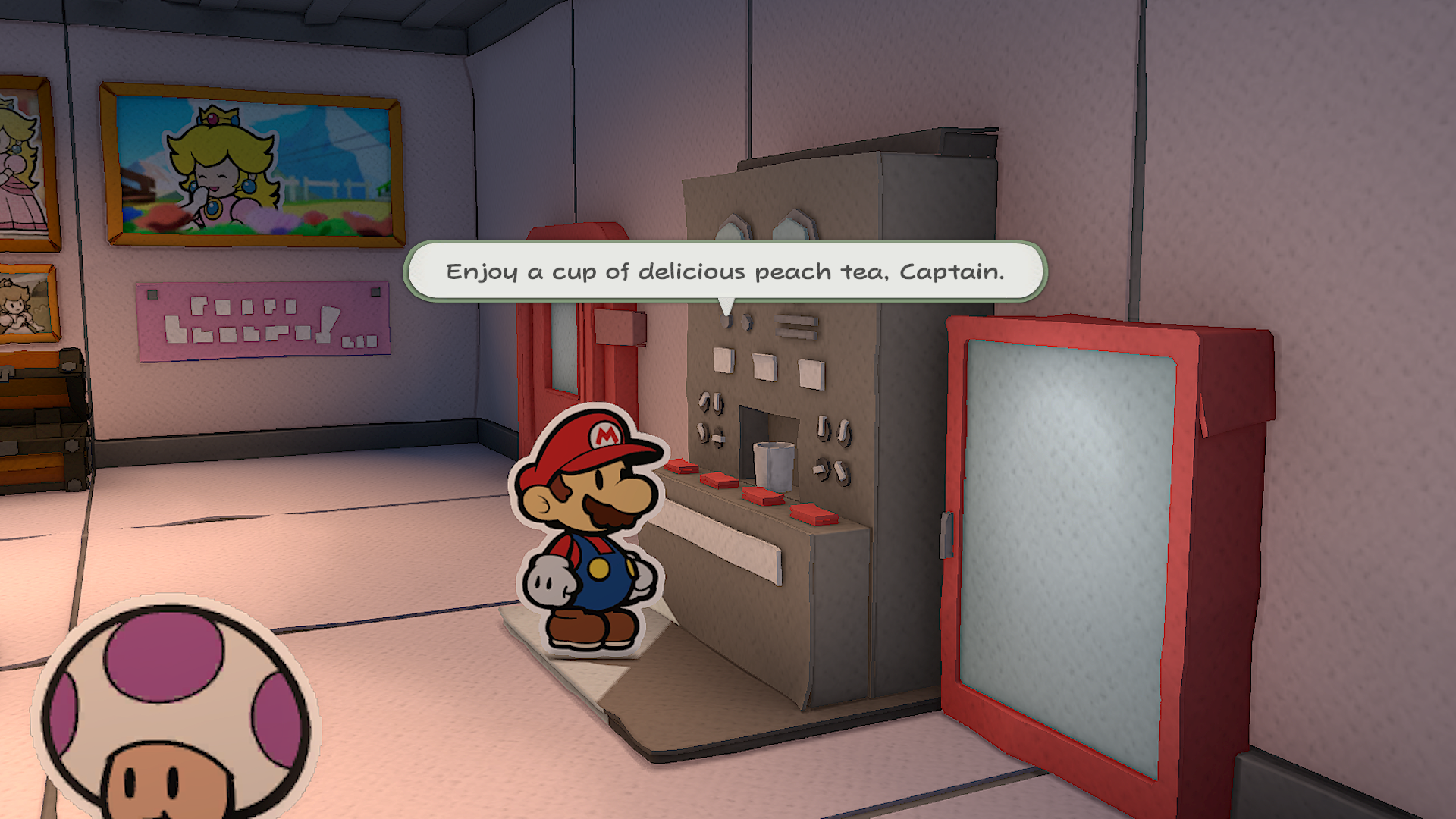 Mario having peach tea