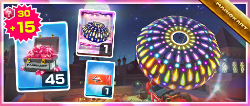 The Fireworks Parachute Pack from the Wild West Tour in Mario Kart Tour