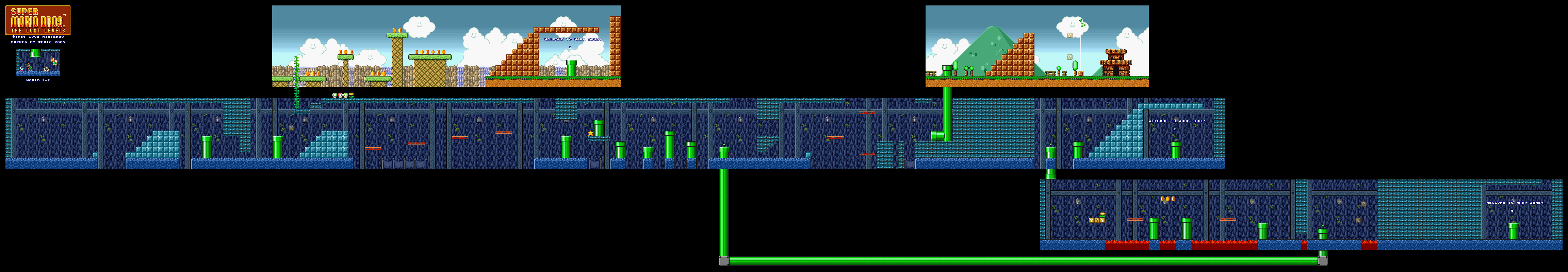 Map of World 1-2 (Super Mario All-Stars version