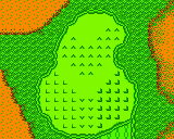 The green from Hole 3 of the Marion Club from the Game Boy Color Mario Golf