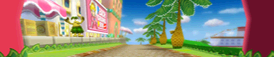 The course banner for GCN Peach Beach from Mario Kart Wii.