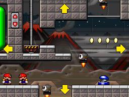 A screenshot of Room 5-4 from Mario vs. Donkey Kong 2: March of the Minis.
