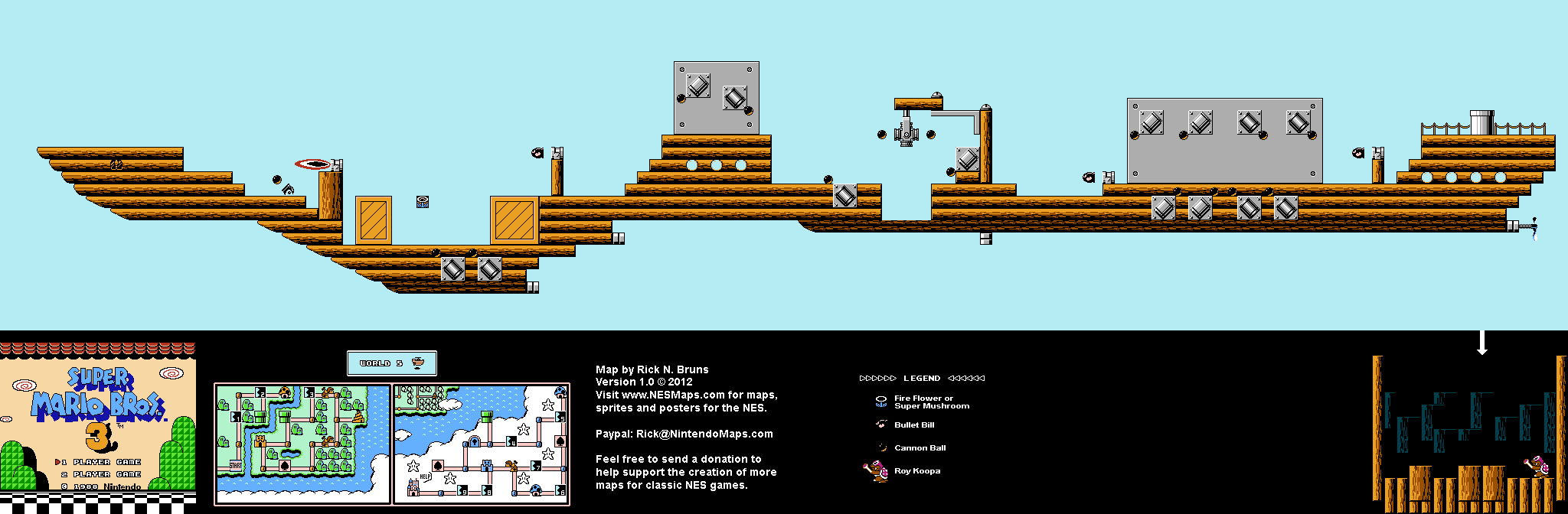 Map of World 5-Airship of Super Mario Bros. 3