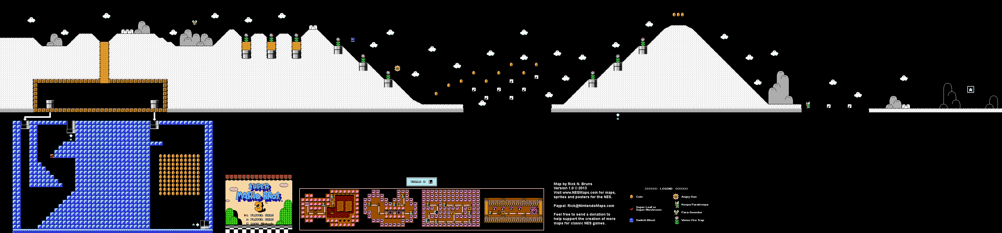 Map of World 8-2 of Super Mario Bros. 3