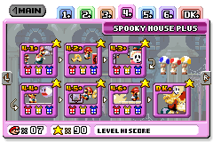 Level selection of Spooky House Plus