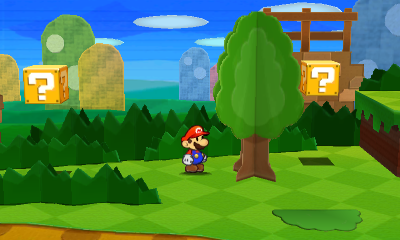 First two ? Blocks in Hither Thither Hill of Paper Mario: Sticker Star.