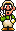 Fiery Luigi doing a V-sign (when going into pipes)