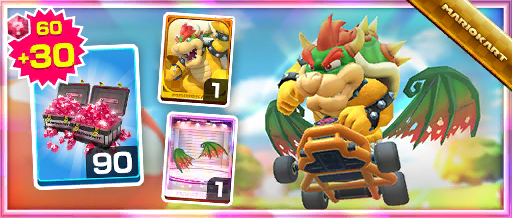 The Dragon Wings Pack from the Jungle Tour and the 1st Anniversary Tour in Mario Kart Tour