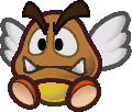 Sprite of a Paragoomba from Super Paper Mario.