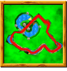 Boulder Canyon course icon from Diddy Kong Racing DS.
