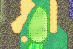 The green from Hole 4 of the Mushroom Course from Mario Golf: Advance Tour