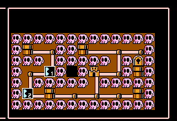 Animation of the Dark Land map in its default state in Super Mario Bros. 3. The odd tiles to the left are loaded, but are not visible on most screens due to that being the surplus area to allow for smooth horizontal scrolling. Note that in this section, only 9 scenery tiles are loaded at a time due to the "darkness" gimmick, so these are all the ones that can be made visible.