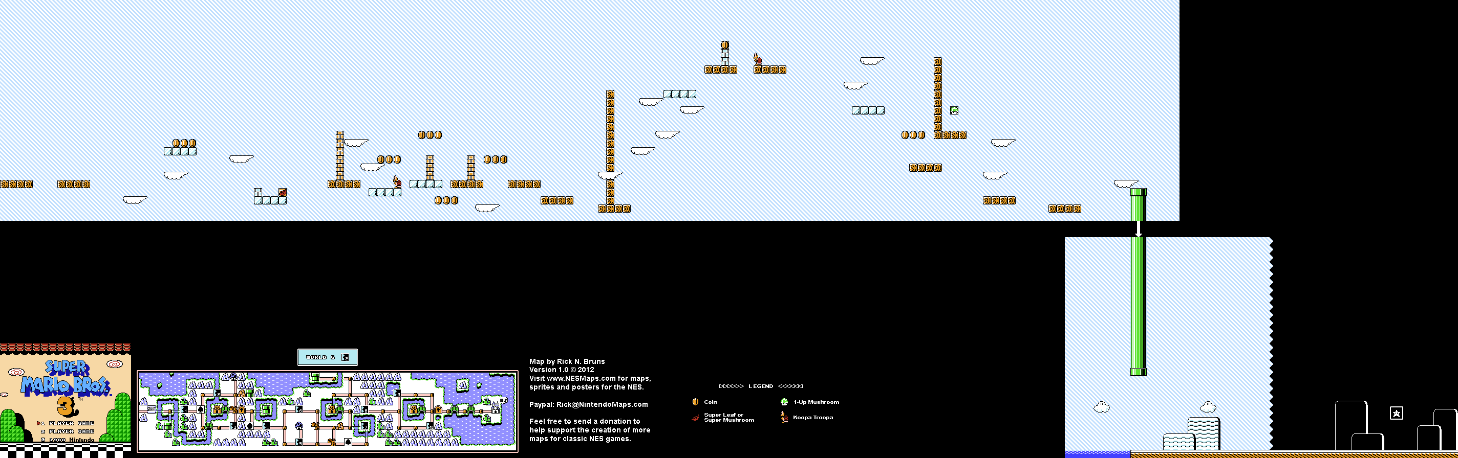 Map of World 6-2 of Super Mario Bros. 3