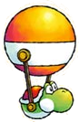 Artwork of Balloon Yoshi in Yoshi Topsy-Turvy