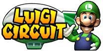 The logo for Luigi Circuit, from Mario Kart: Double Dash!!