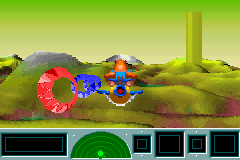 Screenshot of an unfinished boss challenge from the 2004 voxel engine build of Banjo-Pilot, for comparison with Diddy Kong Pilot's 2003 build