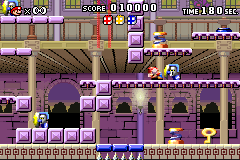 Osarete susume!, the thirteenth preloaded level in Card-e+, the Japanese e-Reader mode of Mario vs. Donkey Kong. The majority of these levels were unreleased.