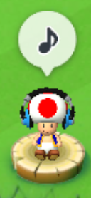 Screenshot the Toad wearing Headphones from Super Mario Run.