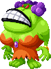 Sprite of Queen Bean after both of her arms are defeated in Mario & Luigi: Superstar Saga + Bowser's Minions.
