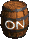 Sprite of an on ON/OFF Barrel in Donkey Kong Country.