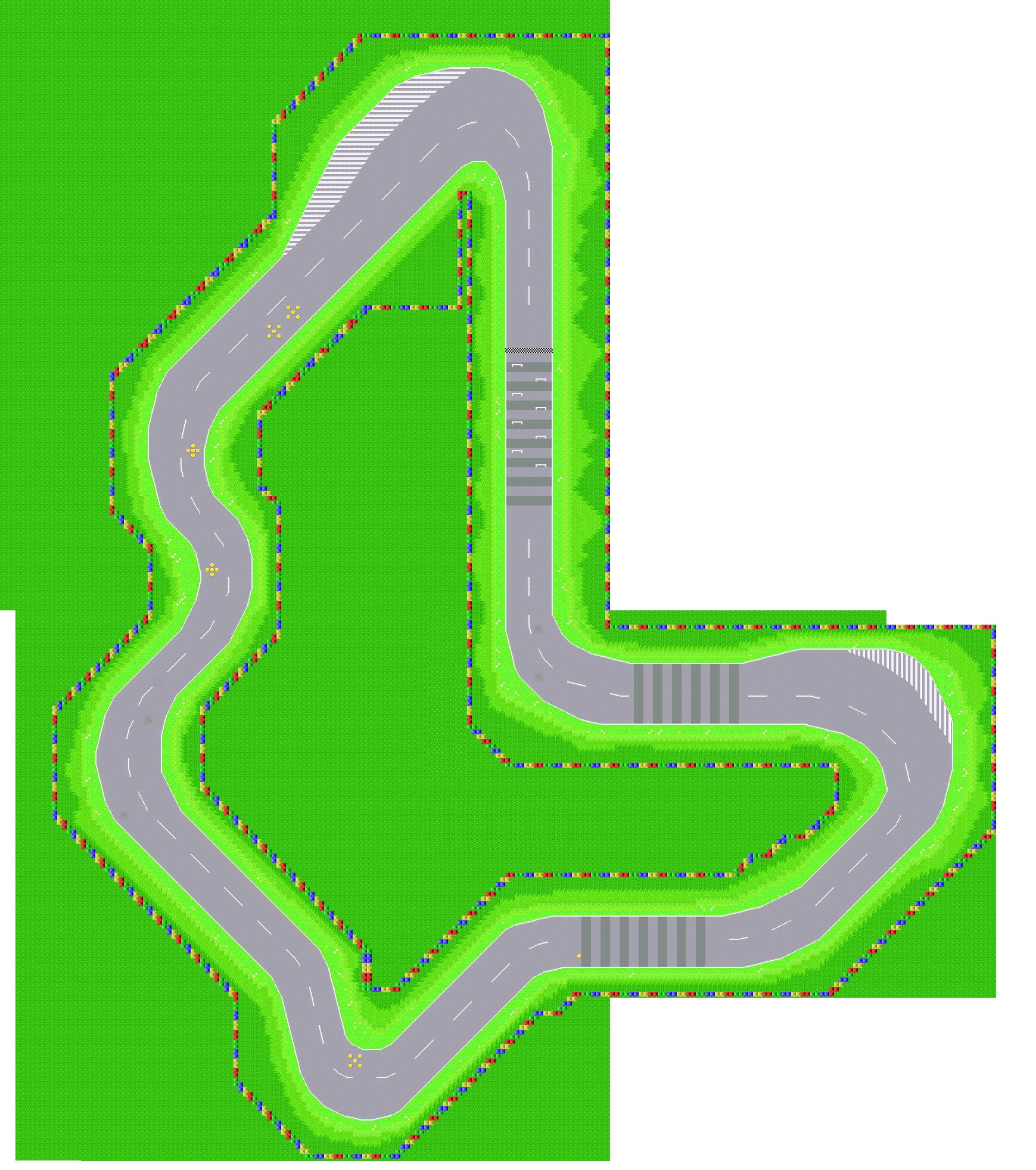 Comparison of the Mario Kart: Super Circuit and Mario Kart XXL versions of Peach Circuit