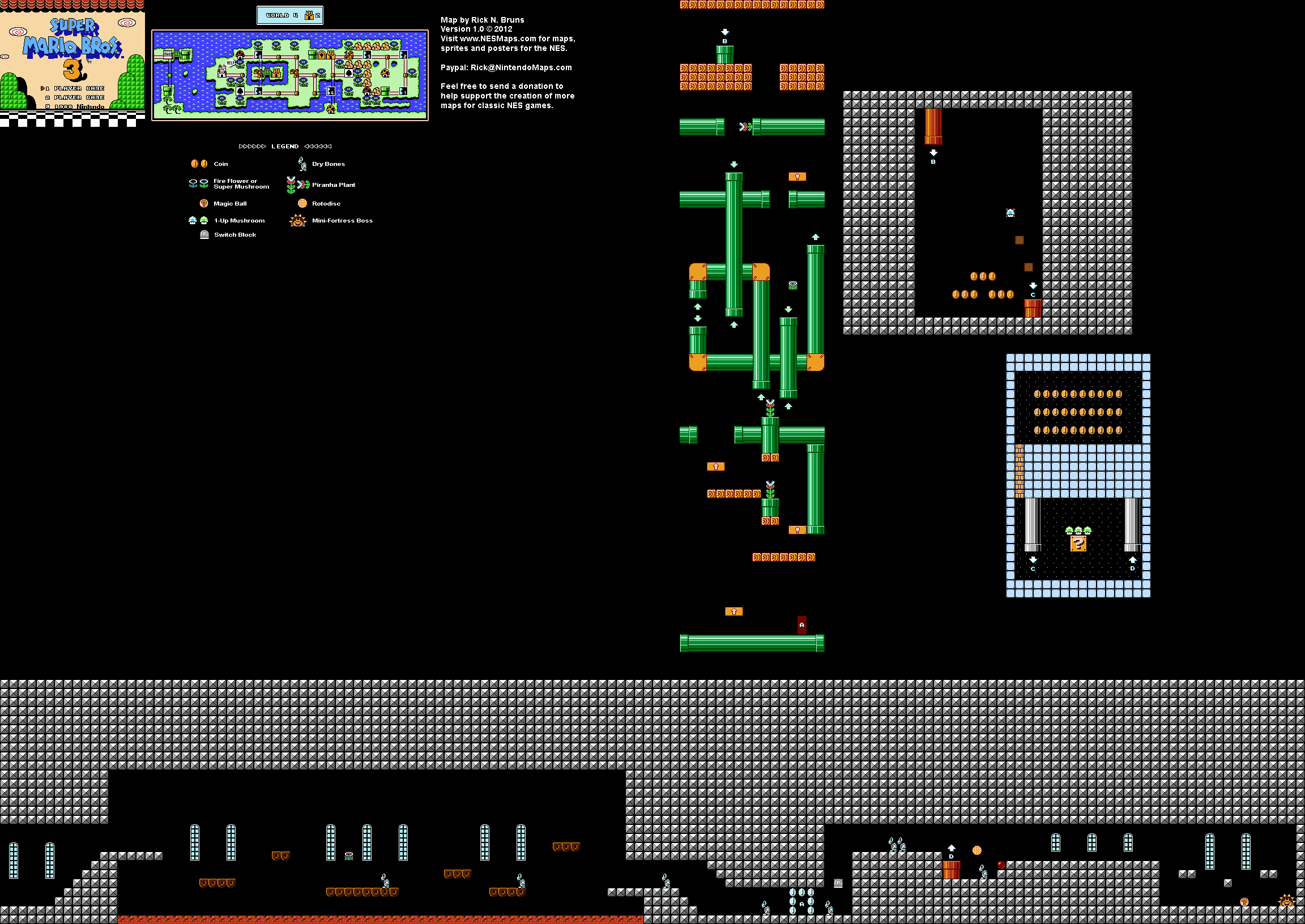 Map of World 4-Fortress 2 of Super Mario Bros. 3