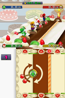 4 player gameplay of Cherry-Go-Round in Mario Party DS