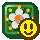Sprite of the unused Happy Flower P badge in Paper Mario: The Thousand-Year Door.