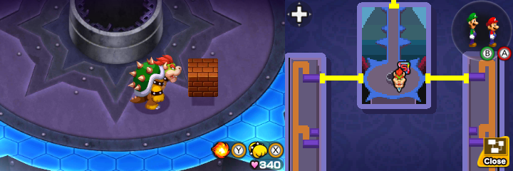 Block 104 in Peach's Castle of Mario & Luigi: Bowser's Inside Story + Bowser Jr.'s Journey.