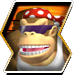 Funky Kong's character selection icon from Donkey Kong Barrel Blast.