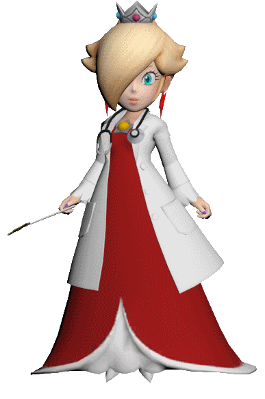 Animated image of Dr. Fire Rosalina from Dr. Mario World