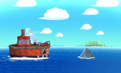 The S.S. Chuckola about to sink, from Mario & Luigi: Superstar Saga + Bowser's Minions