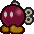 A red Bob-Omb from Paper Mario