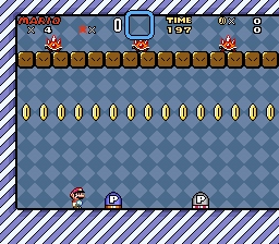 A screenshot of the beginning of the Blue Switch Palace.