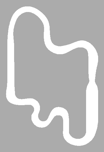 The course map for DS Desert Hills from Mario Kart Wii.