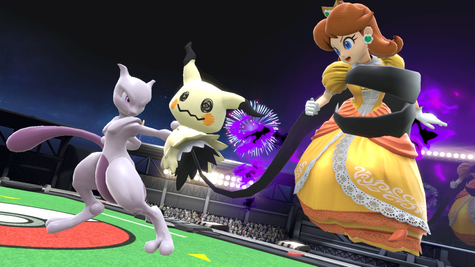 Daisy with Mewtwo and Mimikyu