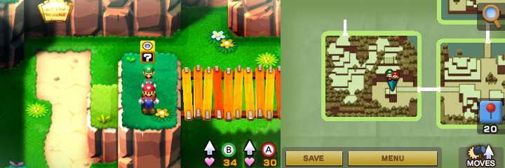 Second block in Beanbean Fields of Mario & Luigi: Superstar Saga + Bowser's Minions.