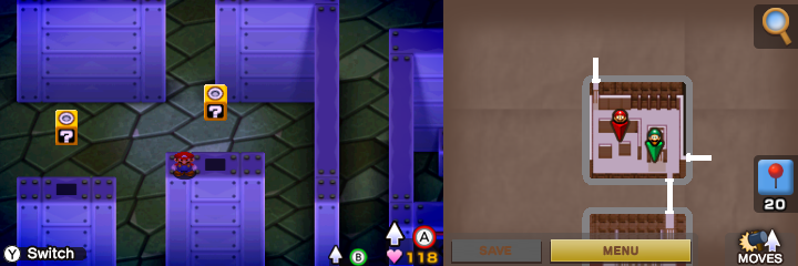 Twelfth and thirteenth blocks in Bowser's Castle of Mario & Luigi: Superstar Saga + Bowser's Minions.