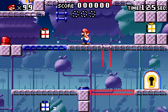 A portion of Level 5-1+ from the game Mario vs. Donkey Kong.