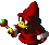 Battle idle animation of Magikoopa from Super Mario RPG: Legend of the Seven Stars
