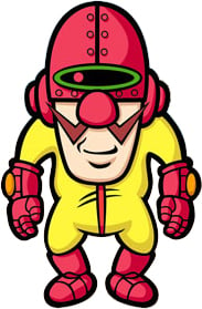 Official artwork for Dr. Crygor in his pre-Kelorometer appearance from WarioWare: Smooth Moves.