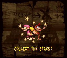 Collect the Stars! Bonus Area title card in Donkey Kong Country 2: Diddy's Kong Quest