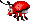 Sprite of a rare walking red Knik-Knak from Donkey Kong Country 3 for Game Boy Advance