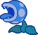Sprite of a Frost Piranha, from Paper Mario.