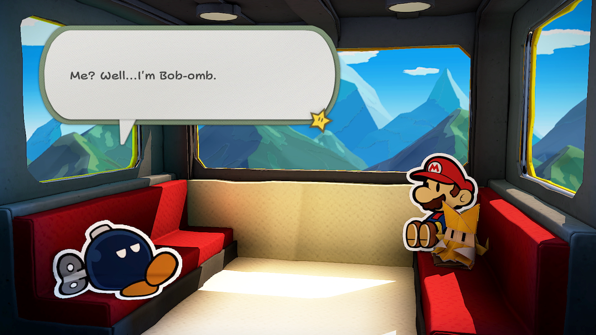 Mario and Olivia meeting Bob-omb