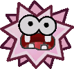 Sprite of a Pink Fuzzy from Super Paper Mario.